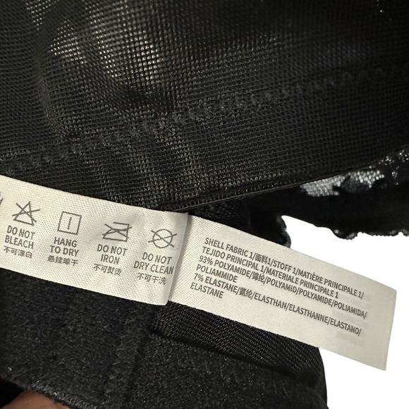 HSIA Womens Pretty In Petals Unlined Strappy Lace Bra Black Size 36 DD Black - Picture 7 of 11